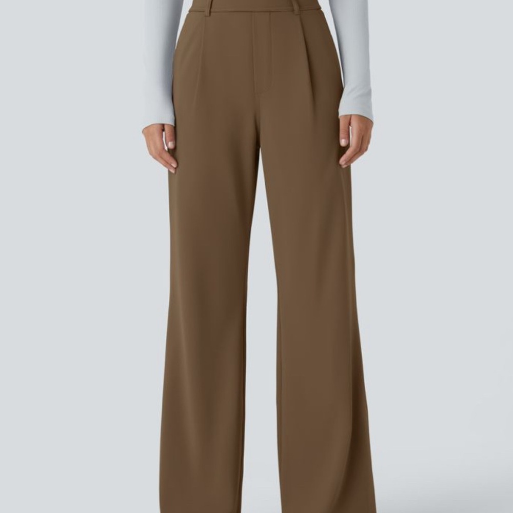 High Waisted Pocket Work Flare Pants